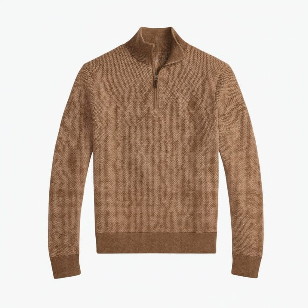 Washable Wool Quarter-Zip Sweater