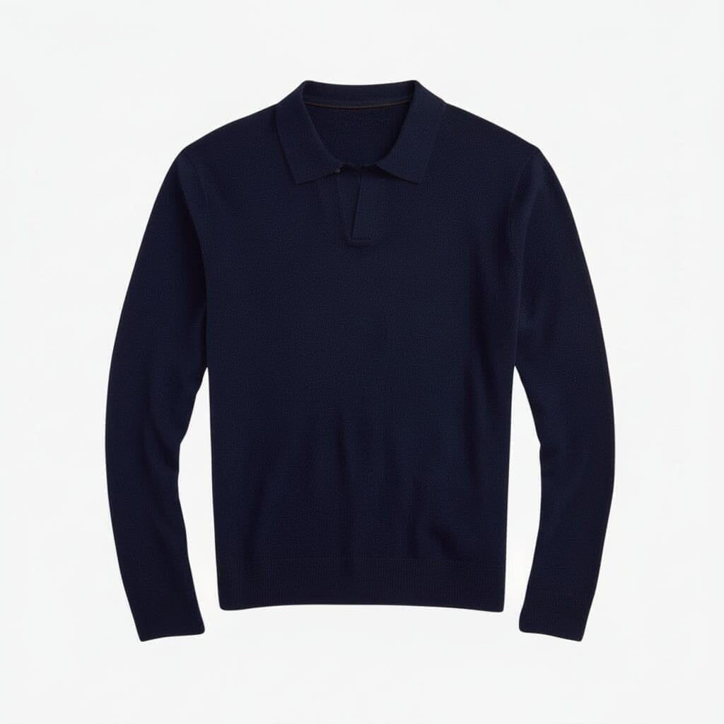 Wool Johnny-Collar Sweater