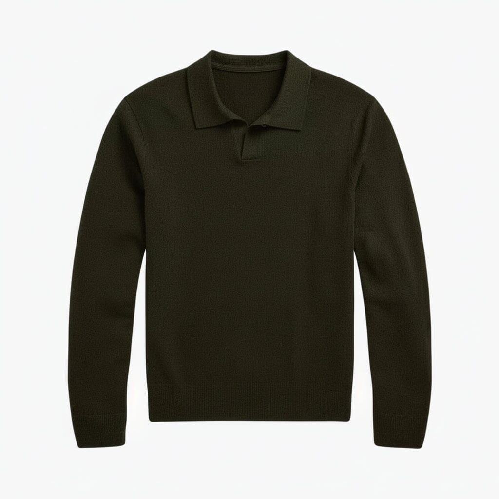 Wool Johnny-Collar Sweater