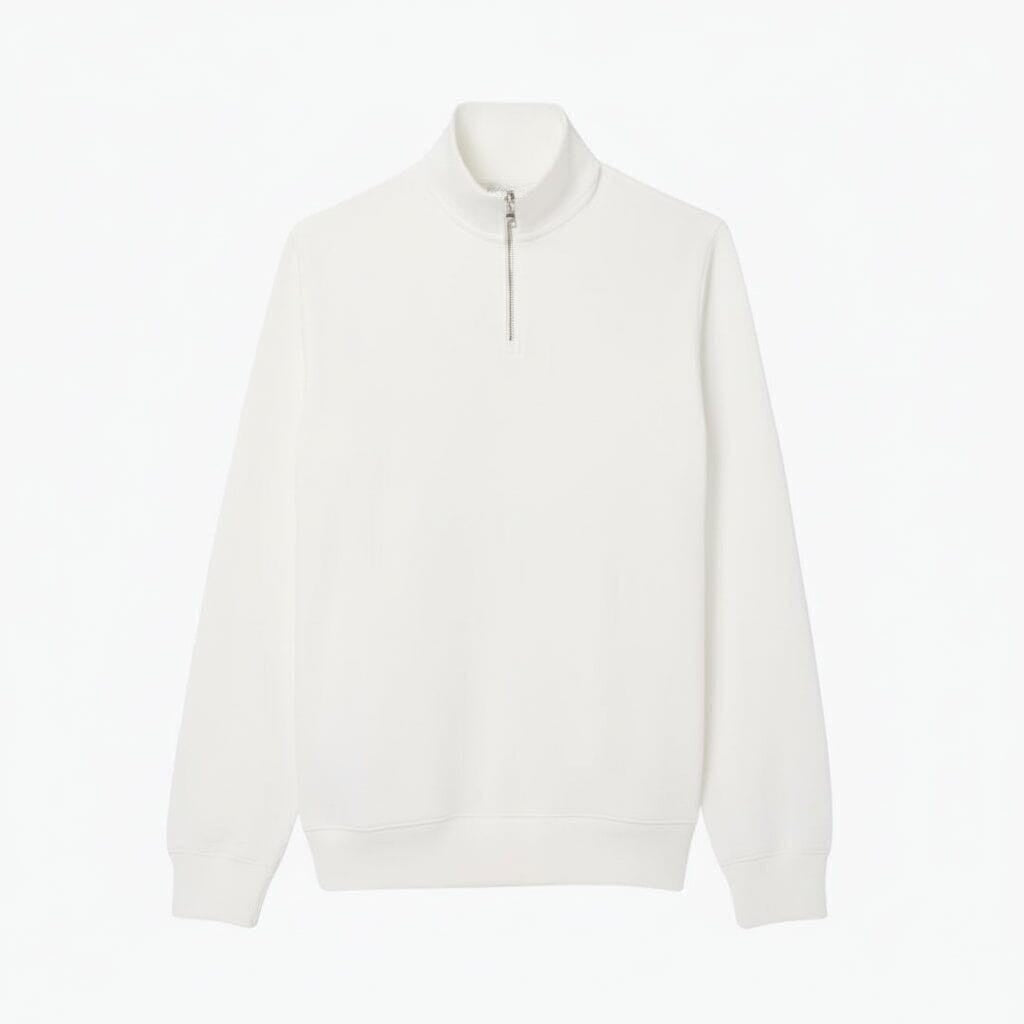 Zip-Up High Neck Sweatshirt