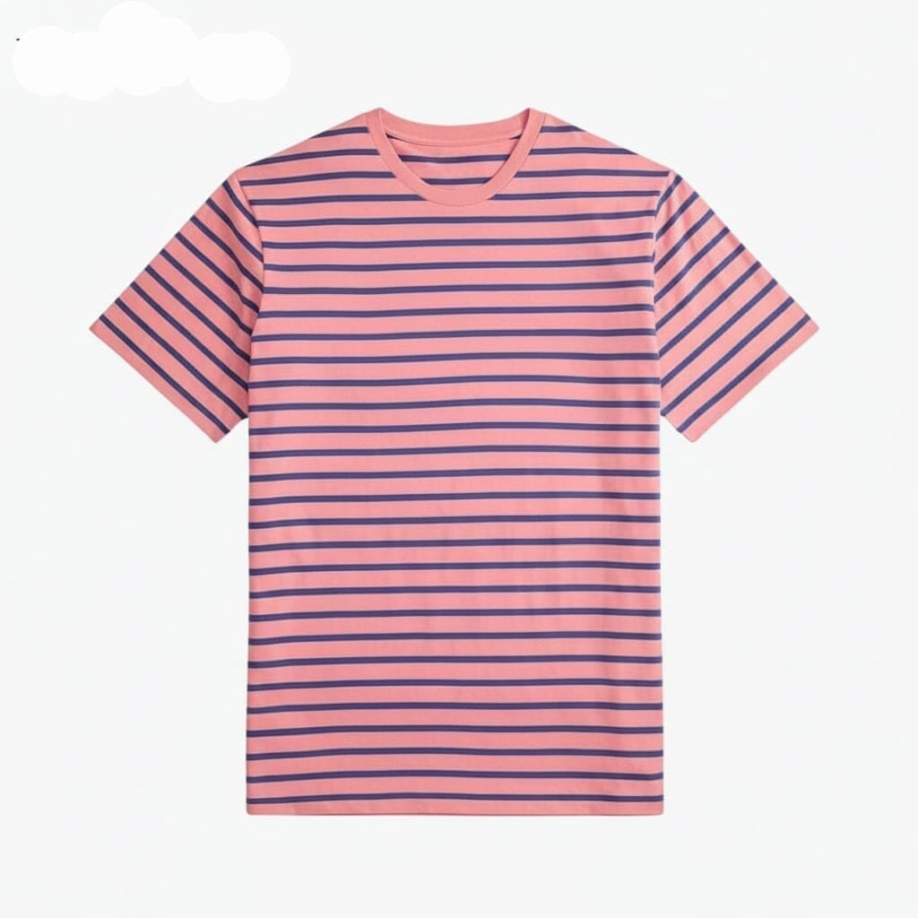 Striped Jersey Crewneck T-Shirt