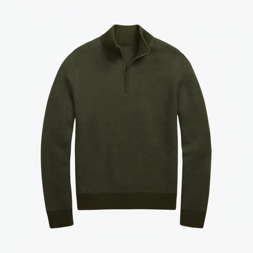 Washable Wool Quarter-Zip Sweater