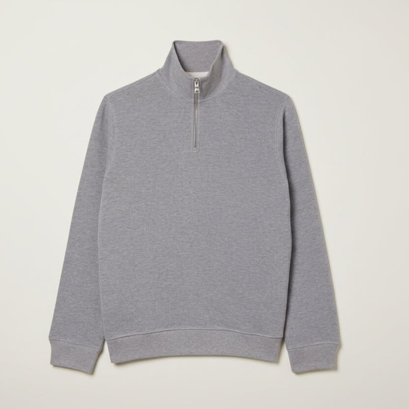 Zip-Up High Neck Sweatshirt