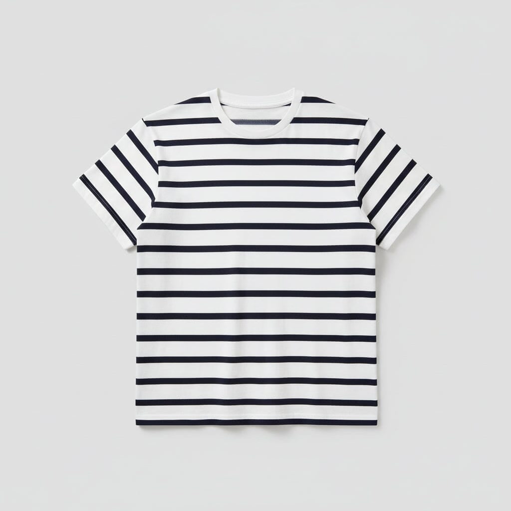 Striped Jersey Crewneck T-Shirt