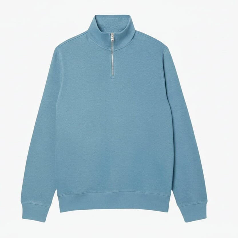 Zip-Up High Neck Sweatshirt