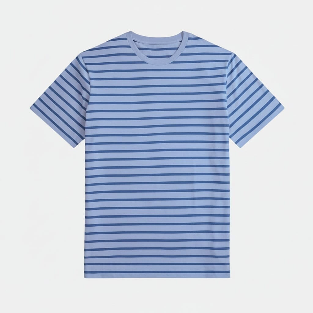 Striped Jersey Crewneck T-Shirt