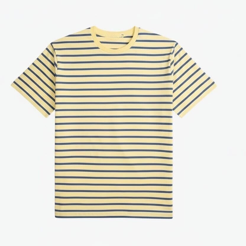 Striped Jersey Crewneck T-Shirt