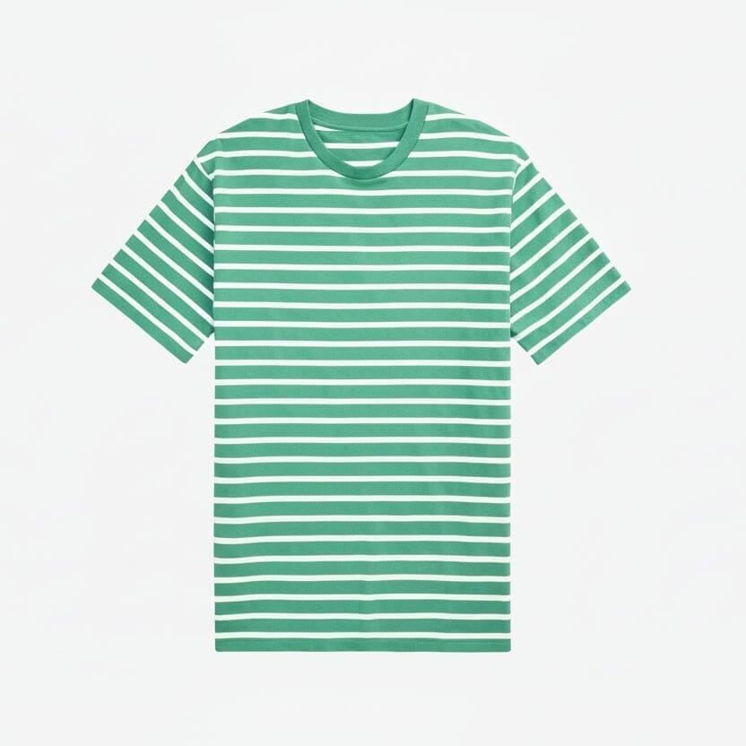 Striped Jersey Crewneck T-Shirt